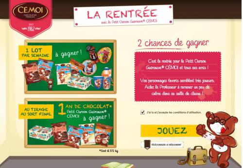 cémoi la rentrée 2013 cémoi la rentrée 2013 : gagner des petits oursons guimauve