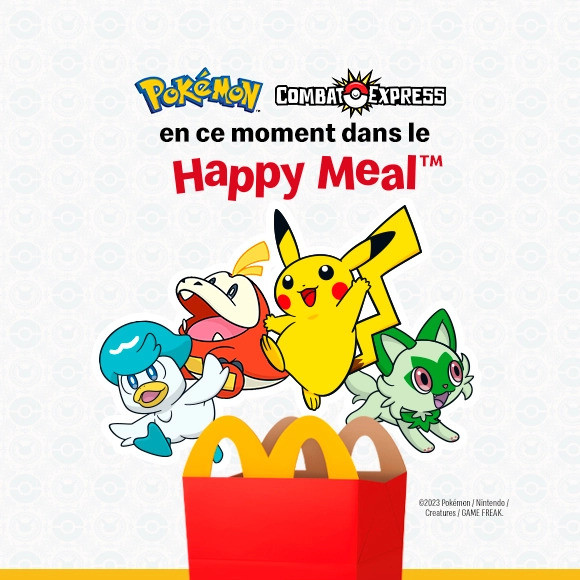 jeu happy meal décembre 2023 Pokémon