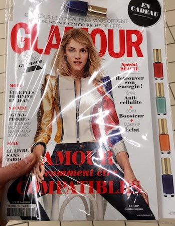 magazine glamour avril 2016 avec vernis l'oréal color riche offert