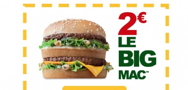 mcdo big mac à 2 euros