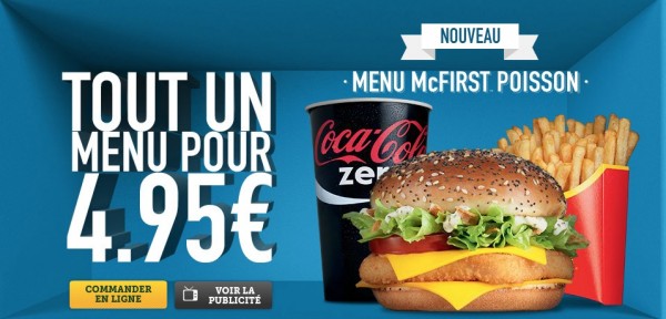 mcdo menu mcfirst 2016 : tout un menu pour 4,95 euros