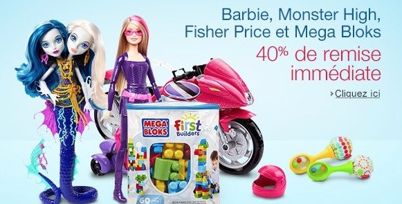 offre mattel jouets à -40% pour pâques 2016