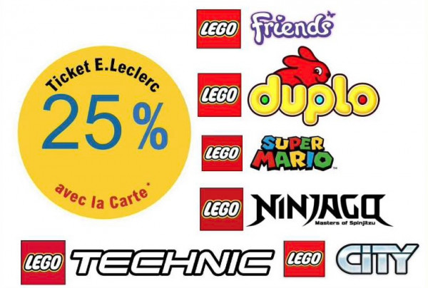 leclerc 25% offerts sur licences lego