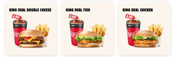 recettes menus king deal burger king