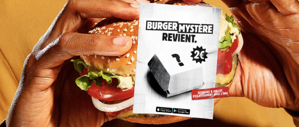 burger mystère au prix de 2 euros chez burger king jusqu'au 4 octobre 2021 avec l'application mobile du fastfood