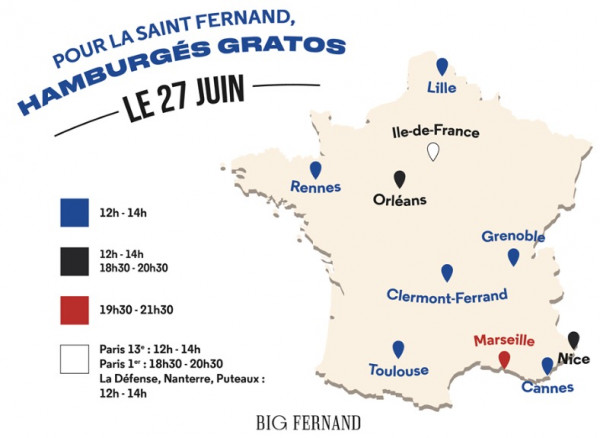 big fernand saint-fernand : hamburgés gratos, heures et restaurants participants
