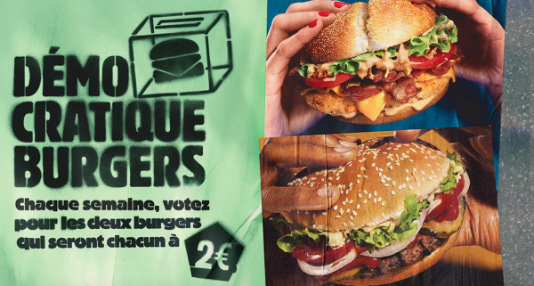 burger king démocratique burger 2020 : élire et déguster deux burger au prix de 2 euros