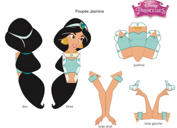 papercraft disney patron princesse jasmine