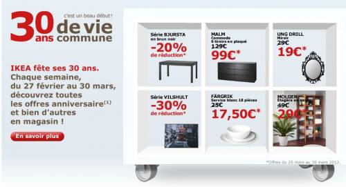 promo et bons plans ikea 30 ans