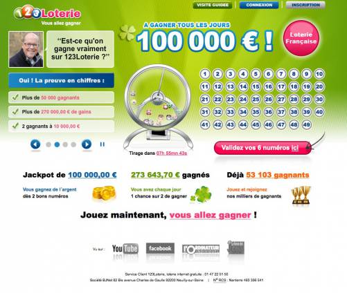 123loterie loterie gratuite 3 tirages à partir du 6 mars