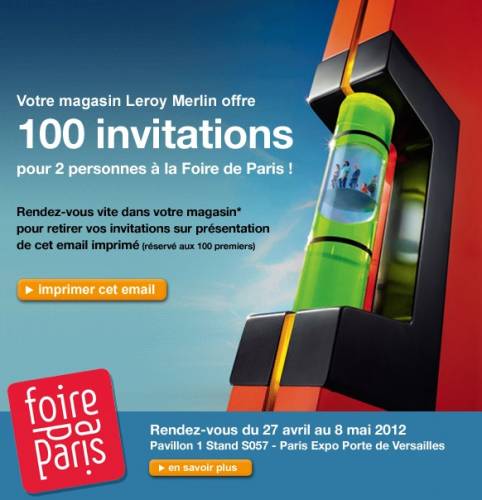 invitations gratuites pour la foire de paris 2012