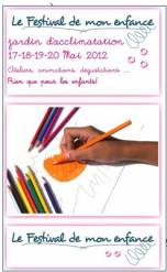 festival de mon enfance 2012 inscriptions gratuites ateliers gratuits