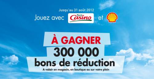 bon de réduction de 4? sur votre plein d'essence dans une station shell