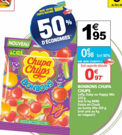 bon pan bonbons chupa chups avec promos auchan et carrefour