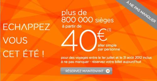 easyjet des vols et des billets d'avion moins cher à partir de 40? pour les vacances d'été 2012 avec cette promo