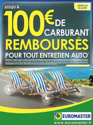 euromaster jusqu'à 100? remboursé sur le carburant pour l'achat entretien auto