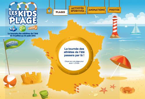 animations, jeux et cadeaux gratuits avec la tournée les kids à la plage 2012 de gulli, canal j et tiji