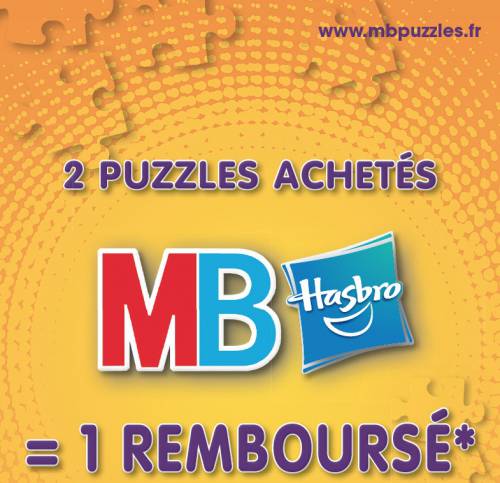 2 puzzles mb hasbro achetés = 1 remboursé