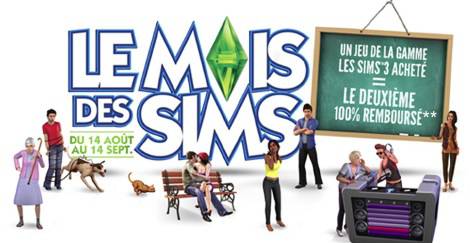 le mois des sims 2012 le jeu le moins cher les sims 3 est intégralement remboursé jusqu'au 14 septembre 2012
