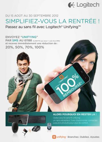 logitech clavier souris unifying 100% remboursé jusqu'au 30 septembre 2012