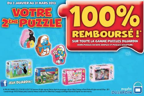 odr puzzle dujardin le 2ème est 100% remboursé jusqu'au 31 mars 2013