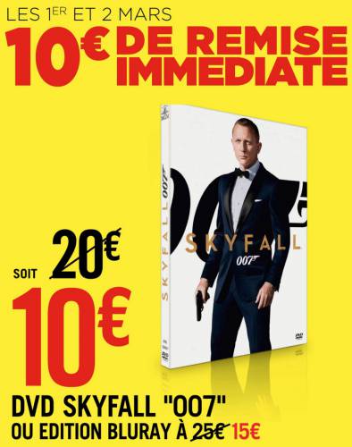 promo james bond skyfall promo james bond skyfall blu-ray et dvd avec 10? de réduction immédiate