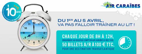 bon plan air caraïbes 50 billets aller retour pour 100?