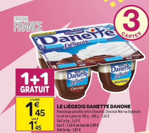 promo carrefour danette liégeois gratuites avec le bon plan adb