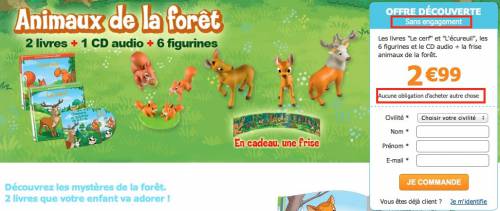 offre editions atlas 2,99? les animaux de la forêt sans engagement
