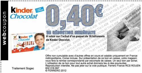 bon de réduction coupon network kinder