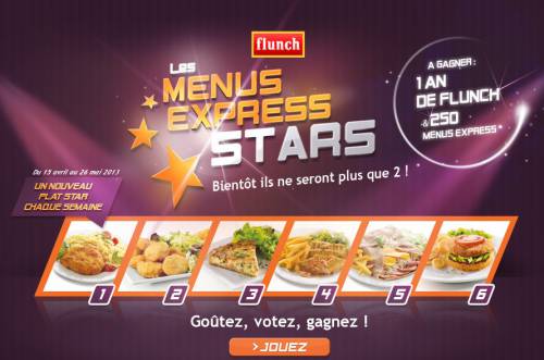 flunch menus express stars plein de menus gratuits à gagner