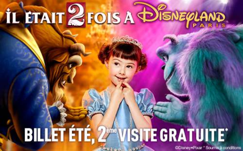 il était 2 fois à disneyland paris : billet été 2ème visite gratuite