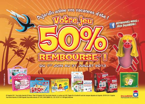 dujardin jeu de société moitié prix grâce à l'offre 50% remboursé