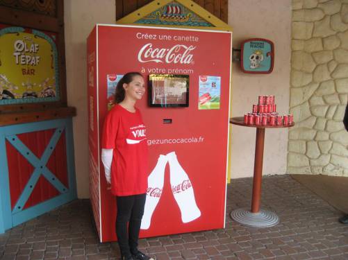 parc astérix machine coca-cola : une mini canette personnalisée à votre prénom