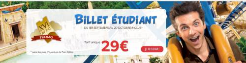 parc astérix le billet étudiant à 29?