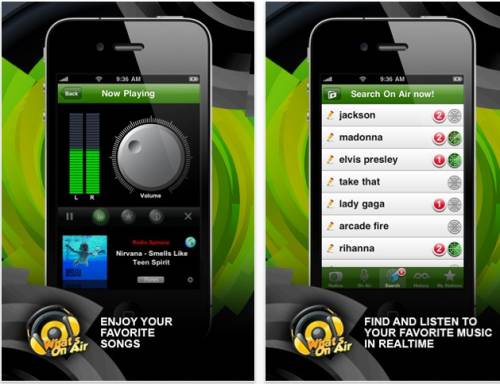 application iphone what's on air : musique gratuite et légale