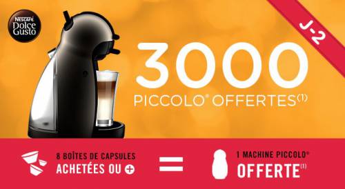 machine dolce gusto piccolo gratuite pour la commande de 8 boîtes de capsules