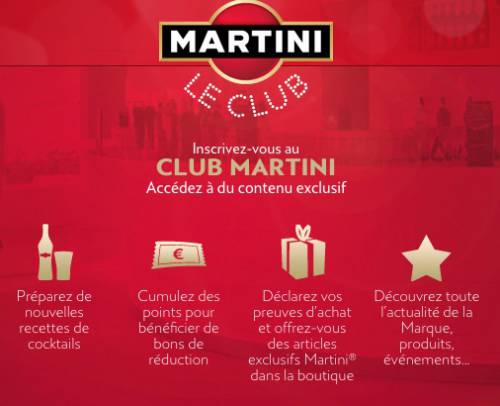 club martini inscrivez-vous gratuitement pour bénéficier de bons de réduction et échanger vos points contre des objets collector