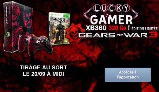 lucky gamer fnac : gagner une xbox 360 gears of war 3 édition limitée