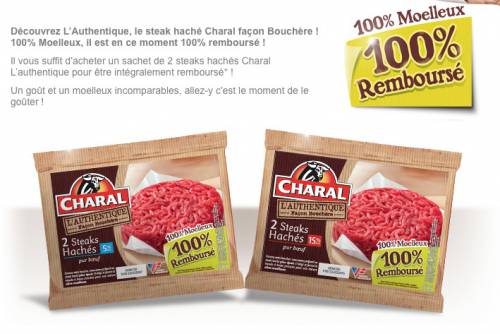 charal steak haché authentique 100% remboursé