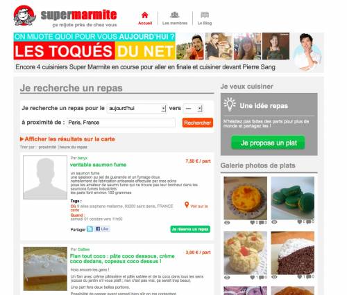 supermarmite : achat vente de plats entre particuliers et cuisiniers amateurs