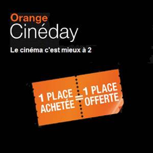 orange cineday 1 place achetée = 1 place offerte