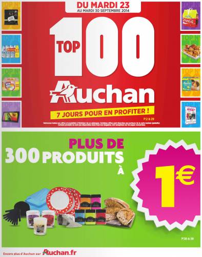 top 100 auchan 2014 : promotions et 300 produits à 1?