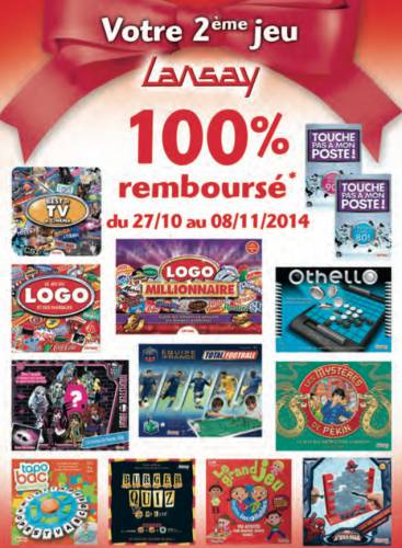 offre de remboursement lansay pour noël 2014 avec votre 2ème jeu 100% remboursé jusqu'au 8 novembre 2014