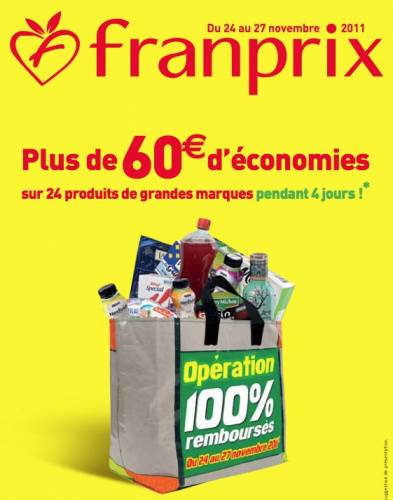 franprix courses 100% remboursé en novembre 2011