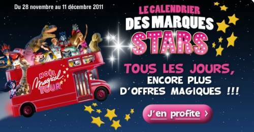 toys r us calendrier des marques stars promo noël 2011