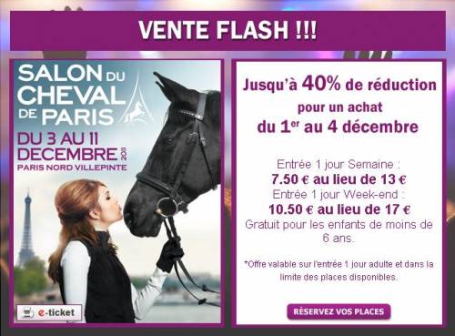 bon plan vente flash salon du cheval de paris