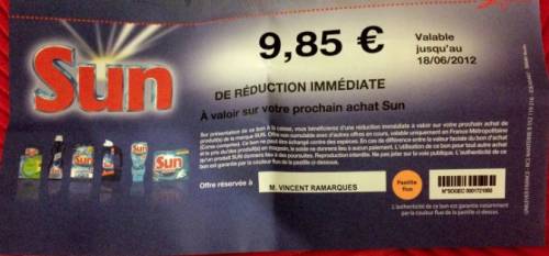 bon sun 100% remboursé 2012