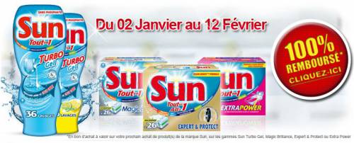 sun 100% remboursé 2012 sur sun turbo gel et sun tablettes