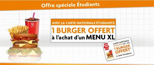 quick offre étudiants 2012 burger gratuit